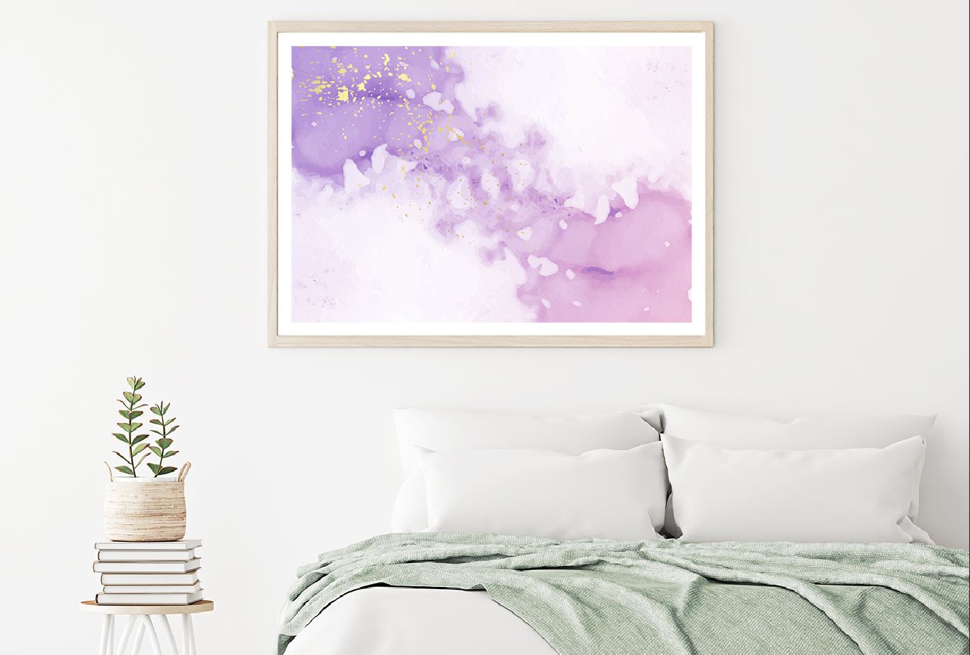 Purple Ink & Gold Splash Abstract Design Home Decor Premium Quality Poster Print Choose Your Sizes
