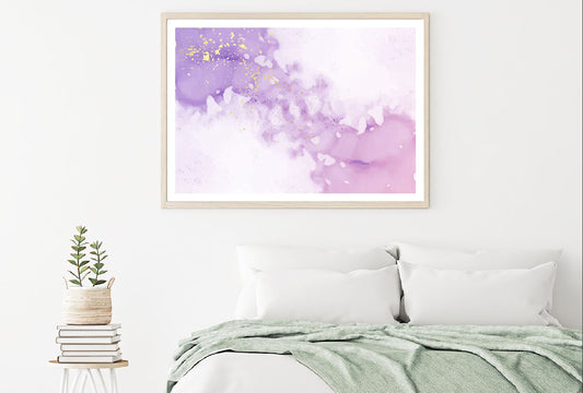 Purple Ink & Gold Splash Abstract Design Home Decor Premium Quality Poster Print Choose Your Sizes