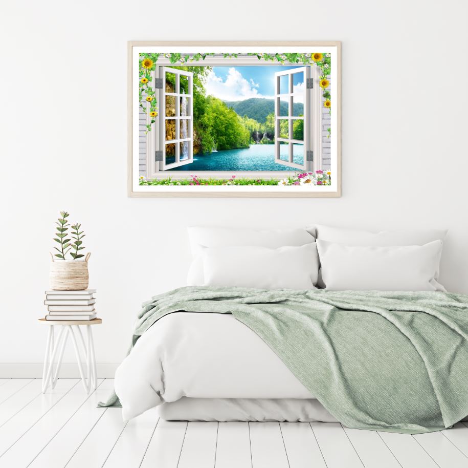 River Window View Photograph Home Decor Premium Quality Poster Print Choose Your Sizes