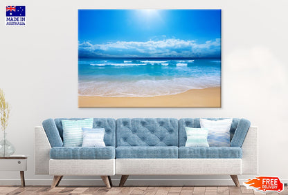 Gorgeous Beach with Blue Sky View Print 100% Australian Made