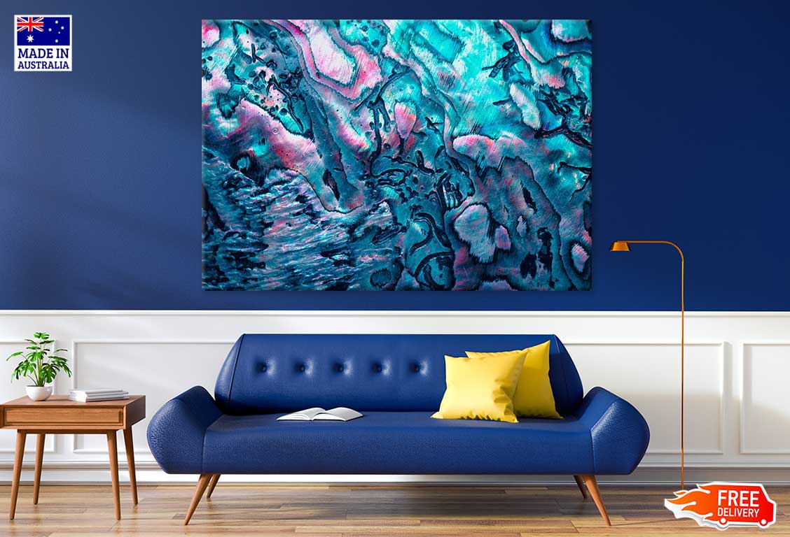 Pink & Blue Pattern Abstract Design Print 100% Australian Made