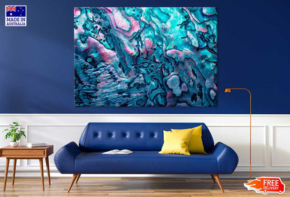 Pink & Blue Pattern Abstract Design Print 100% Australian Made