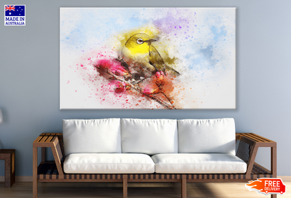 Bird On Flower Trees Abstract Design Print 100% Australian Made