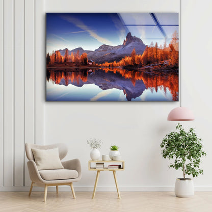 Forest Mountain & Lake Scenery Photograph Acrylic Glass Print Tempered Glass Wall Art 100% Made in Australia Ready to Hang