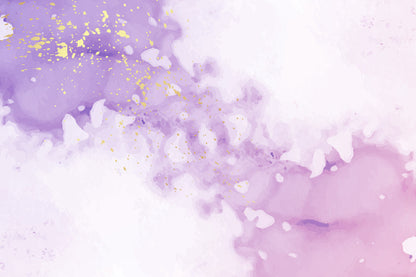 Purple Ink & Gold Splash Abstract Design Print 100% Australian Made