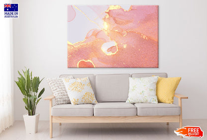 Pink & Gold Marble Abstract Design Print 100% Australian Made