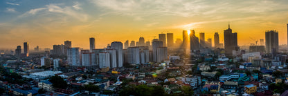 Panoramic Canvas Mandaluyong City View Photograph High Quality 100% Australian Made Wall Canvas Print Ready to Hang