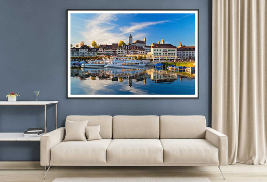 Boats on Lake Zurich Photograph Switzerland Home Decor Premium Quality Poster Print Choose Your Sizes