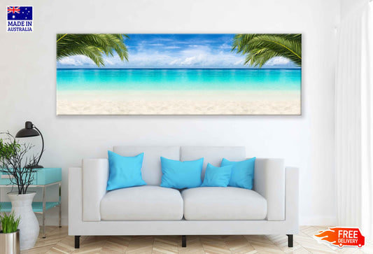 Panoramic Canvas Wide Paradise Beach View Photograph High Quality 100% Australian Made Wall Canvas Print Ready to Hang