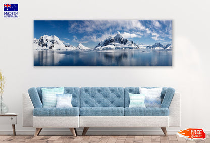 Panoramic Canvas Ice Snow Mountain View Photograph High Quality 100% Australian Made Wall Canvas Print Ready to Hang
