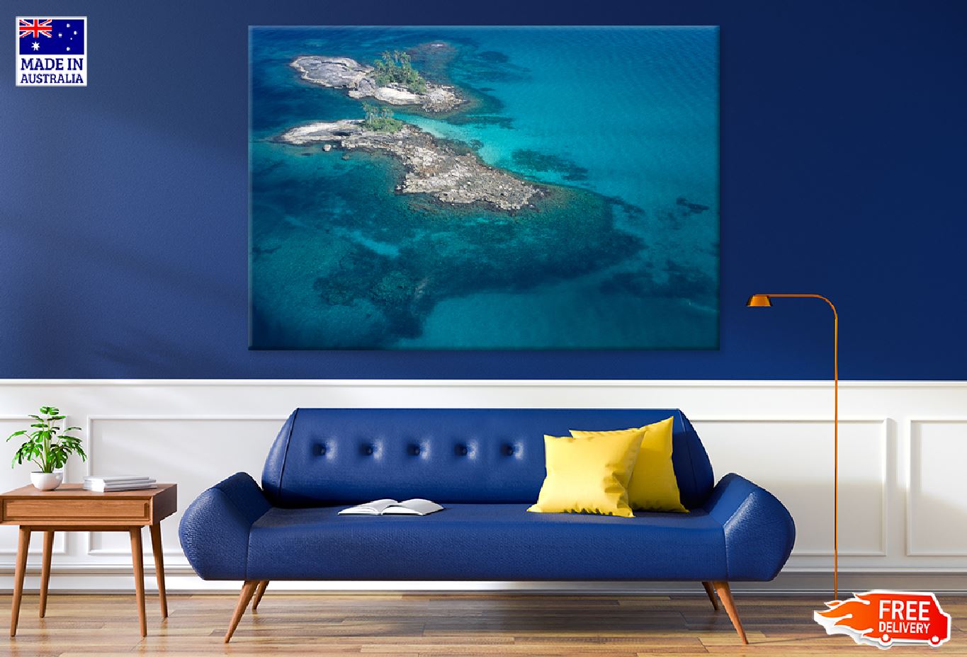 Rock Island Aerial View Photograph Print 100% Australian Made