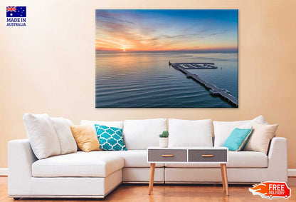 Sunset Sopot Pier Aerial View Scenery Print 100% Australian Made