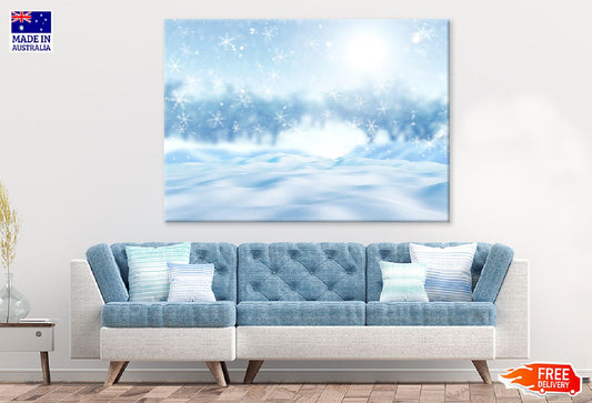 Render Falling in Snow Field 3D Digital Art Print 100% Australian Made