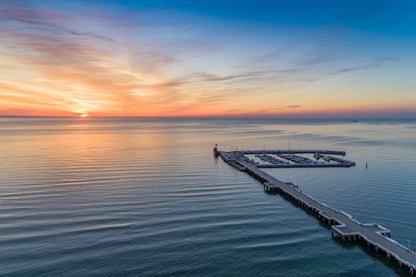 Sunset Sopot Pier Aerial View Photograph Home Decor Premium Quality Poster Print Choose Your Sizes