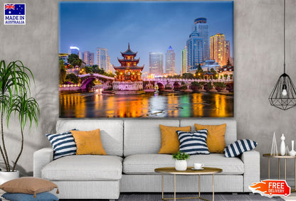 Guiyang, China Skyline at Jiaxiu Pavilion on the Nanming River Photograph Print 100% Australian Made