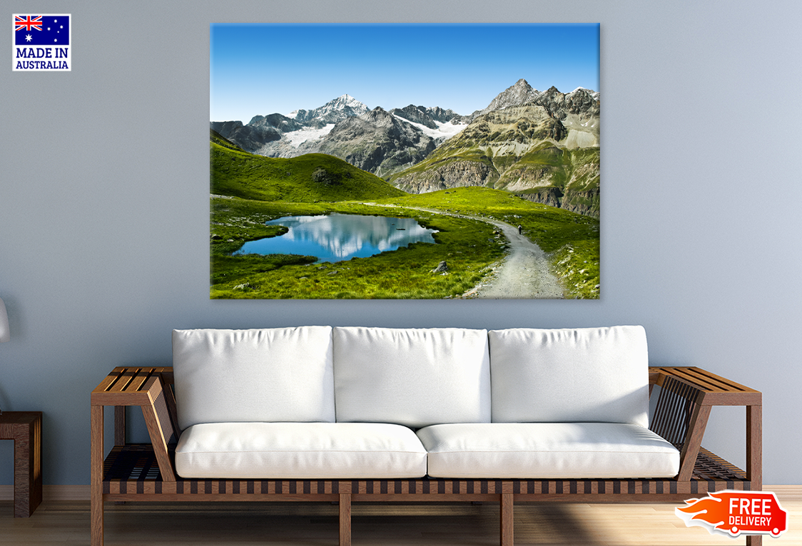 Pont & Mountain Cloudy Sky View Print 100% Australian Made