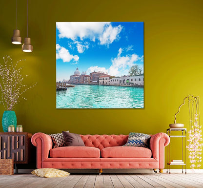 Square Canvas Clouds on Venice Grand Canal Photograph High Quality Print 100% Australian Made