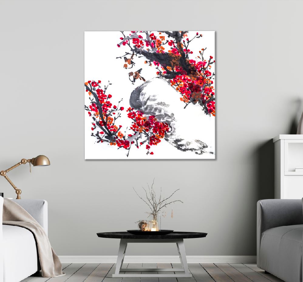 Square Canvas Fish Japanese Water Graphic Art High Quality Print 100% Australian Made