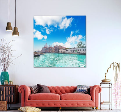 Square Canvas Clouds on Venice Grand Canal Photograph High Quality Print 100% Australian Made