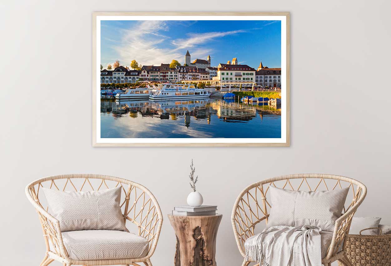 Boats on Lake Zurich Photograph Switzerland Home Decor Premium Quality Poster Print Choose Your Sizes