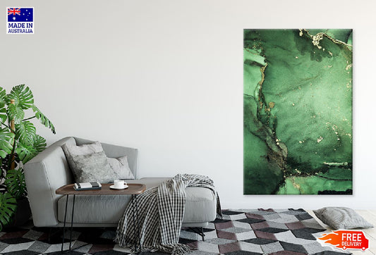 Dark Green & Gold Abstract Design Print 100% Australian Made