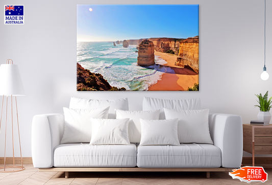 Rock On Sea Sunset Scenery Photograph Print 100% Australian Made