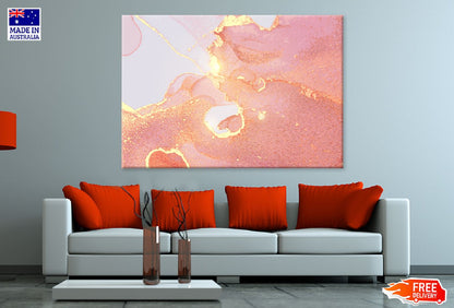 Pink & Gold Marble Abstract Design Print 100% Australian Made