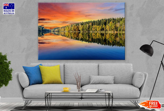 Mixed Forest & Lake Sunset Photograph Print 100% Australian Made