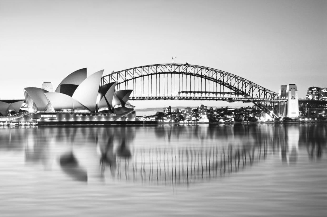 Sydney Opera House and Harbour Bridge B&W Photograph Print 100% Australian Made