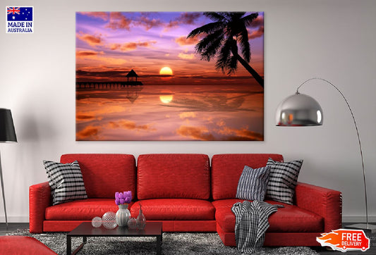 Tropical Sunset on Ocean Lagoon Photograph Print 100% Australian Made
