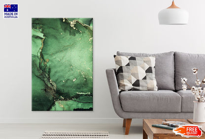 Dark Green & Gold Abstract Design Print 100% Australian Made