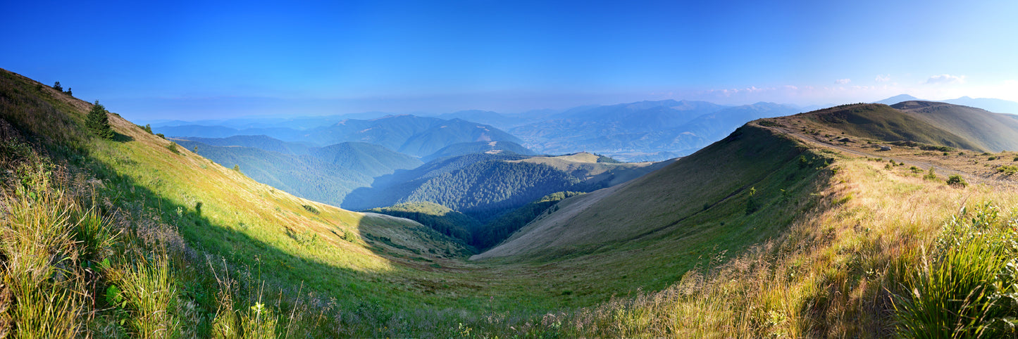 Panoramic Canvas Field Mountain & Sky Scenery High Quality 100% Australian Made Wall Canvas Print Ready to Hang