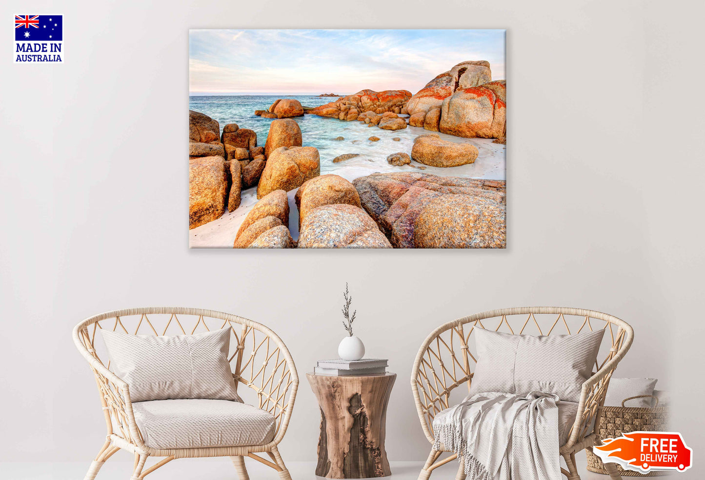 Rocks on Fires Bay View Photograph Tasmania Print 100% Australian Made