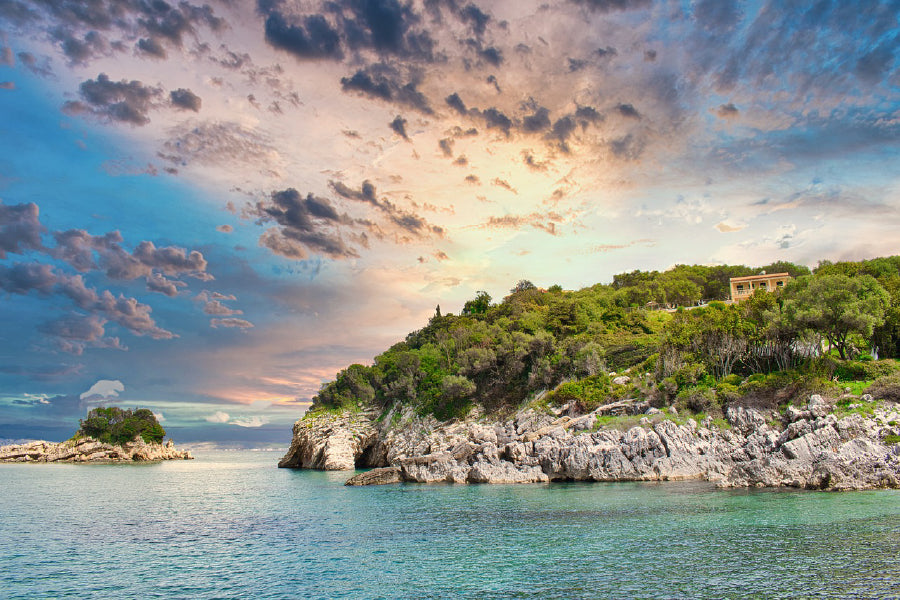 Island Corfu Sunset View Photograph Greece Print 100% Australian Made