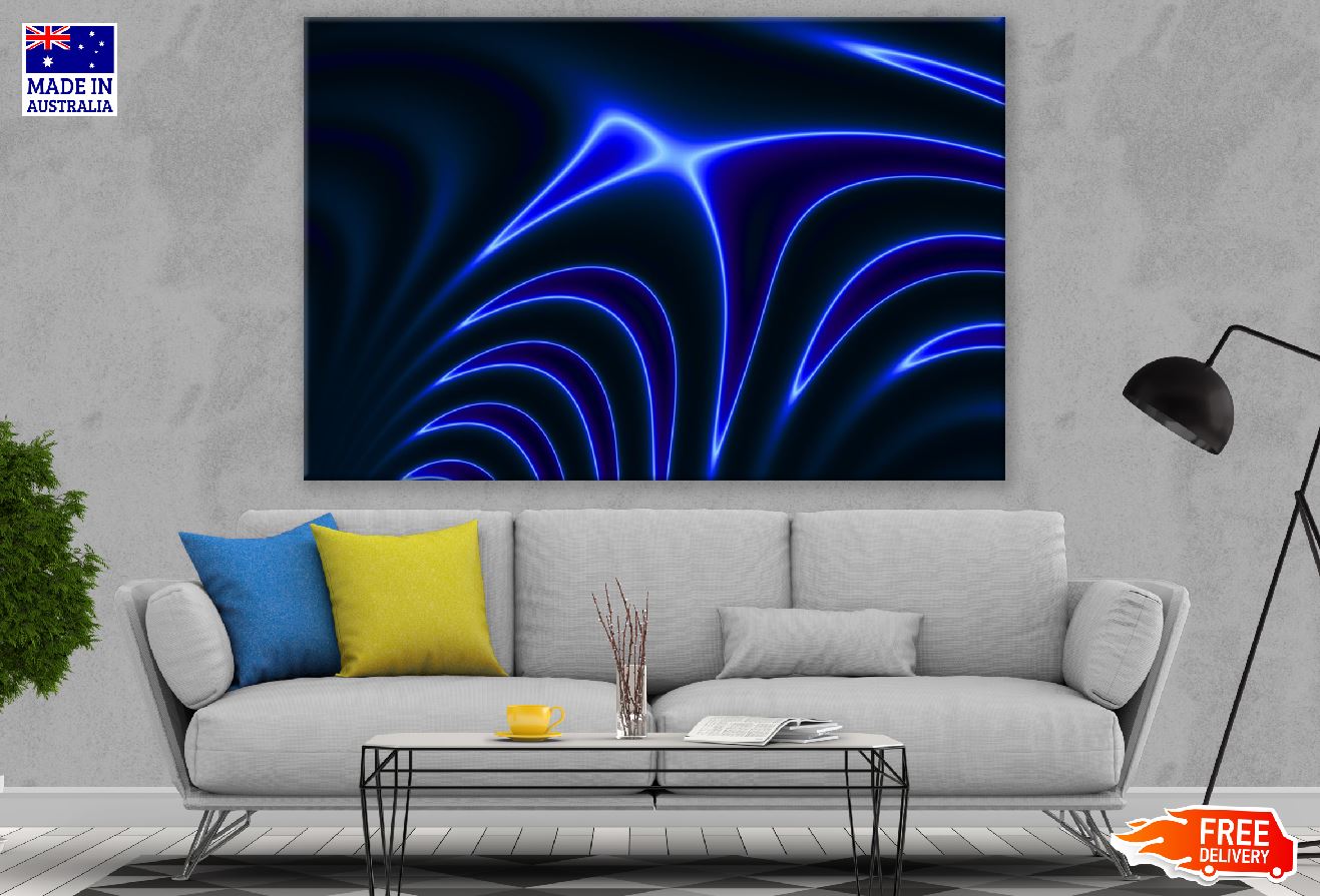 Blue Digital 3D Abstract Design Print 100% Australian Made