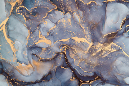 Grey Blue & Gold Abstract Design Home Decor Premium Quality Poster Print Choose Your Sizes