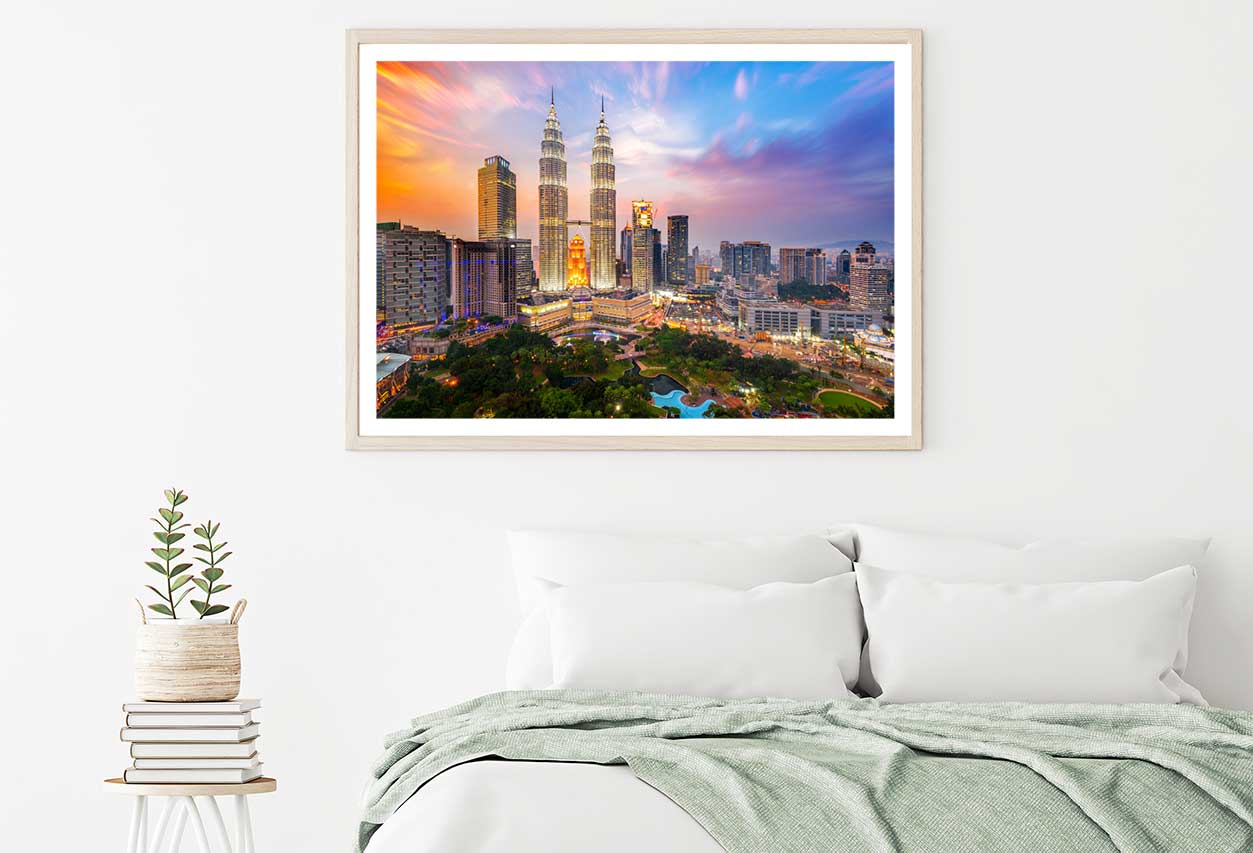 Kuala Lumpur City Skyline at Dusk Photograph Home Decor Premium Quality Poster Print Choose Your Sizes