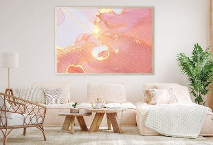 Pink & Gold Marble Abstract Design Home Decor Premium Quality Poster Print Choose Your Sizes