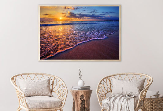 Radiant Sea Sunset Scenery View Photograph Home Decor Premium Quality Poster Print Choose Your Sizes