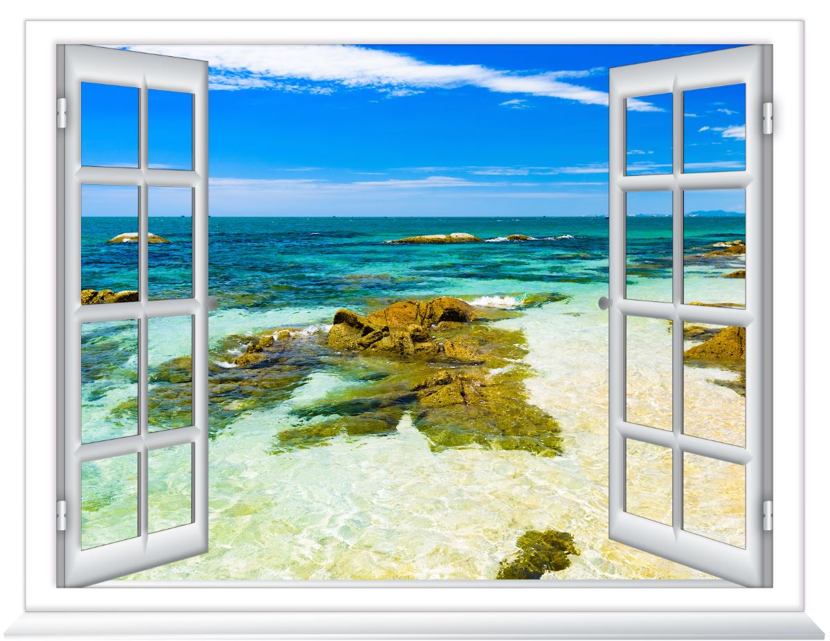 Stunning Beach View from Window Photograph Print 100% Australian Made