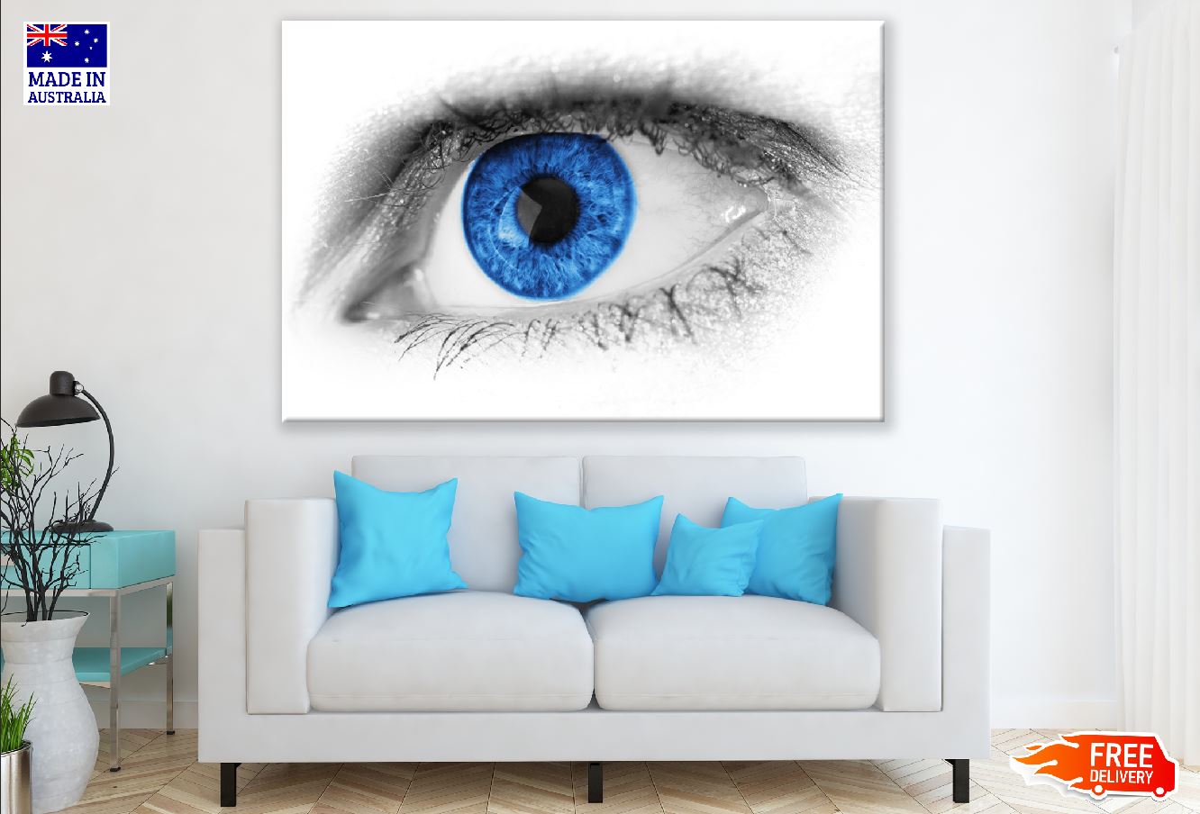 Blue Eye Abstract Design Print 100% Australian Made