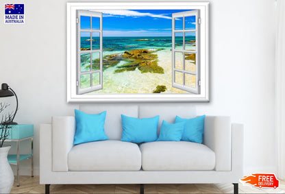Stunning Beach View from Window Photograph Print 100% Australian Made