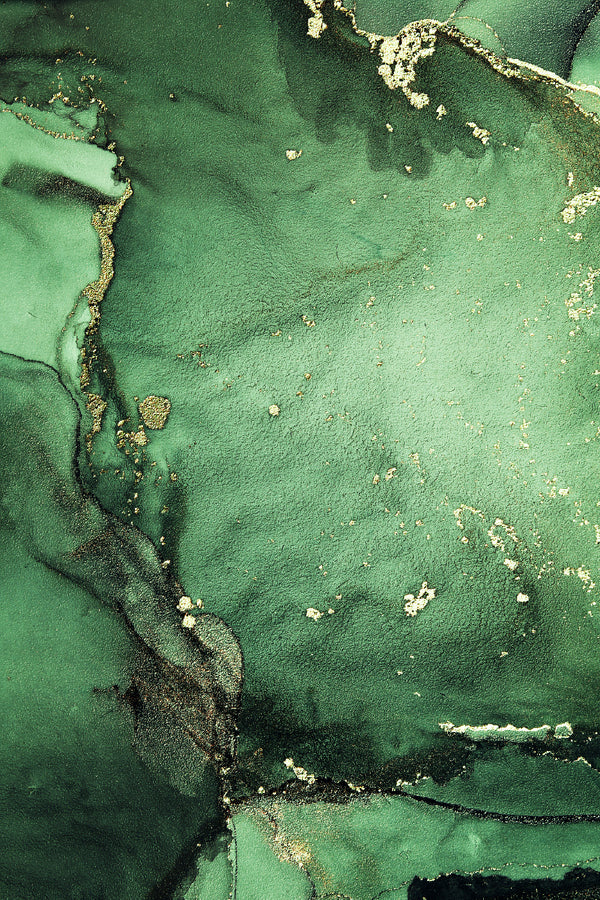 Dark Green & Gold Abstract Design Print 100% Australian Made
