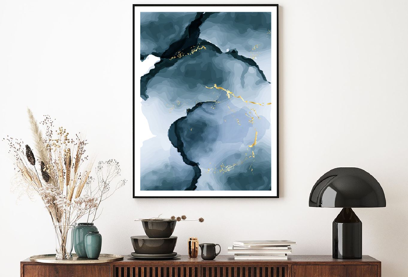 Black Grey & Gold Lines Abstract Design Home Decor Premium Quality Poster Print Choose Your Sizes