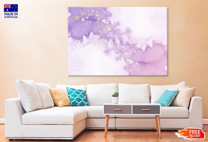Purple Ink & Gold Splash Abstract Design Print 100% Australian Made