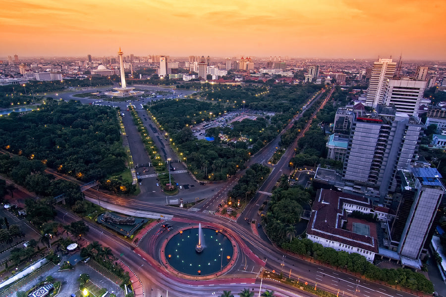 Jakarta Landmark Night View Photograph Print 100% Australian Made