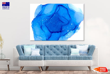 Blue Paint Drops Abstract Design Print 100% Australian Made