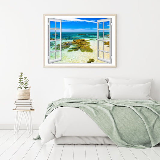 Sea Window View Photograph Home Decor Premium Quality Poster Print Choose Your Sizes
