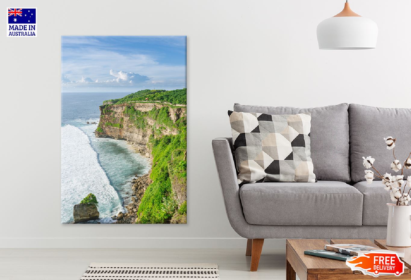 Big Cliffs & Waves View Photograph Uluwatu Print 100% Australian Made