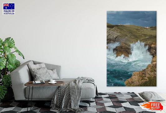 Rocky Cliffs By Sea & Sky View Photograph Print 100% Australian Made